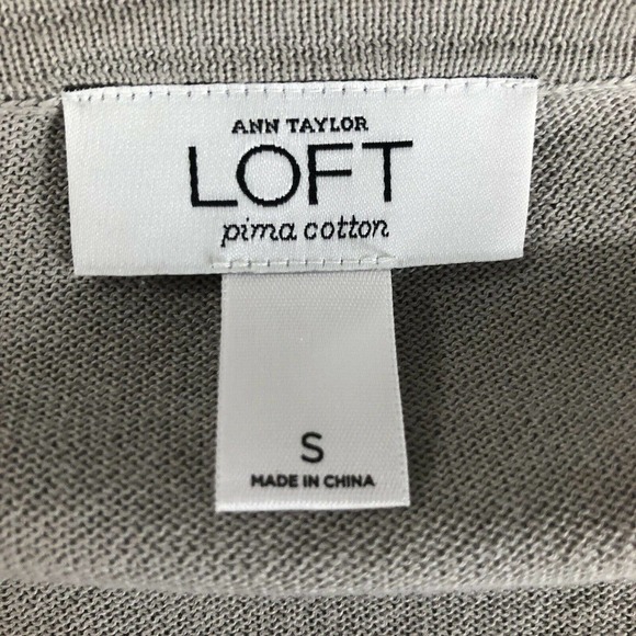 Loft Woman's Cardigan Sweater light Gray Size S Sequin Embellished - Picture 7 of 7